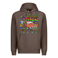 Coffee Just a Girl Small Town Autism Premium Hoodie - CowhideDigitalArt