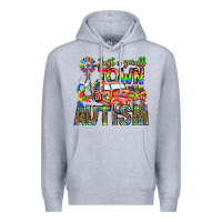 Heather Grey Just a Girl Small Town Autism Premium Hoodie - CowhideDigitalArt