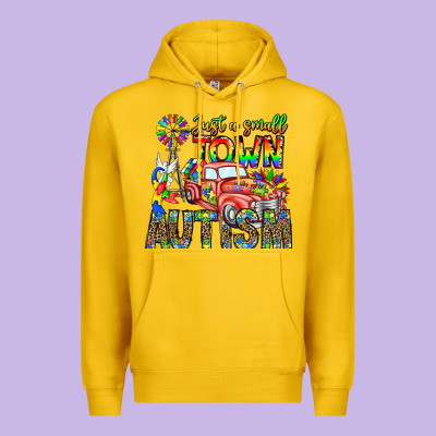 Just A Girl Small Town Autism Premium Hoodie Designed By Cowhidedigitalart