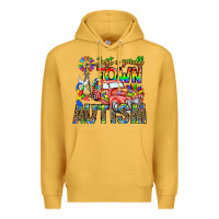 Mustard Just a Girl Small Town Autism Premium Hoodie - CowhideDigitalArt