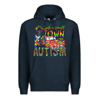 Navy Just a Girl Small Town Autism Premium Hoodie - CowhideDigitalArt