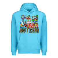 Ocean Blue Just a Girl Small Town Autism Premium Hoodie - CowhideDigitalArt