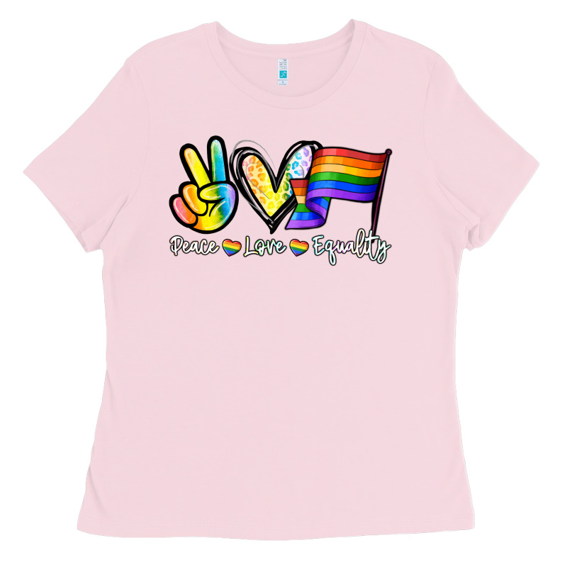 Peace Love Equality Ladies Tee by NancyCooperArtShop | Teevron
