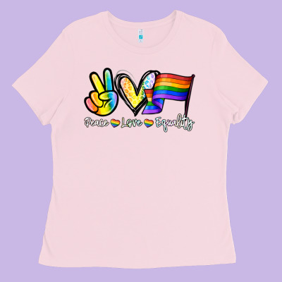 Peace Love Equality Ladies Tee Designed By Nancycooperartshop