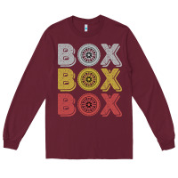 Burgundy Vintage Retro Box Box Box Formula Racing Long Sleeve Tee - longCreatives