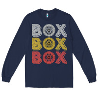 Navy Vintage Retro Box Box Box Formula Racing Long Sleeve Tee - longCreatives