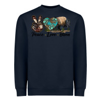 Navy Peace lLve Bison Heavyweight Sweatshirt - LillyAllenDesigns
