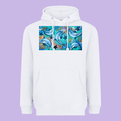Dolphin  Mug Heavyweight Hoodie Designed By Barkaloodesign