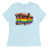 Baby Blue Proud Mom leopard Ladies Tee - NancyCooperArtShop