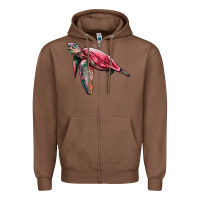 Chestnut sea turtle pink glitter Zipper Hoodie - Artiststas