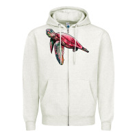 Oatmeal Heather sea turtle pink glitter Zipper Hoodie - Artiststas