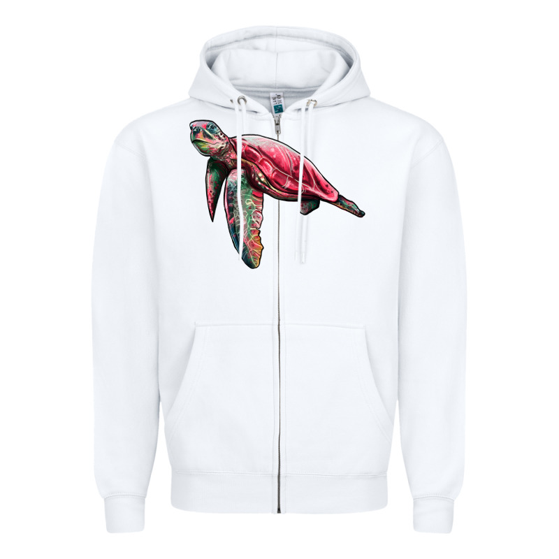 Sea Turtle Pink Glitter Zipper Hoodie by Artiststas | Teevron