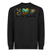 Black peace love largemouth bass Heavyweight Sweatshirt - LillyAllenDesigns