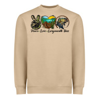 Mushroom peace love largemouth bass Heavyweight Sweatshirt - LillyAllenDesigns