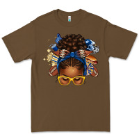 Cacao blue and gold american football afro messy bun Premium Tee - texasbilliewilder