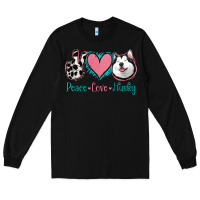 Black Peace Love Husky Long Sleeve Tee - Jasminsmagicworld