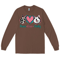 Chestnut Peace Love Husky Long Sleeve Tee - Jasminsmagicworld