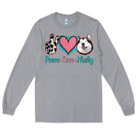 Heather Grey Peace Love Husky Long Sleeve Tee - Jasminsmagicworld