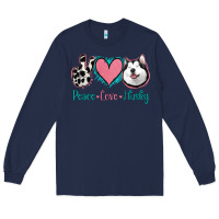 Navy Peace Love Husky Long Sleeve Tee - Jasminsmagicworld