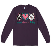 Plum Peace Love Husky Long Sleeve Tee - Jasminsmagicworld