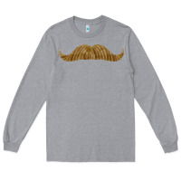Heather Grey moustache fa element Long Sleeve Tee - FaDigitalArtStudio