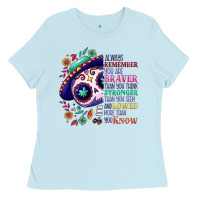 Baby Blue You are braver than you think sugar skull Ladies Tee - NancyCooperArtShop