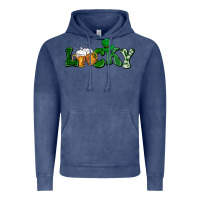 Vintage Denim Lucky with beer St. Patricks day Vintage Hoodie - HowdyJamesFarm