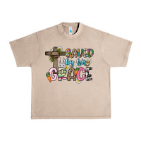French Oak Saved by his grace Easter Day Urban Heavy Tee - HowdyJamesFarm