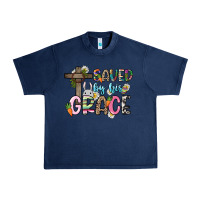 Navy Saved by his grace Easter Day Urban Heavy Tee - HowdyJamesFarm