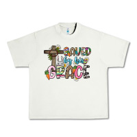 Pistachio Saved by his grace Easter Day Urban Heavy Tee - HowdyJamesFarm