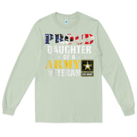 Matcha proud daughter of a army veteran american flag military gift Long Sleeve Tee - longCreatives