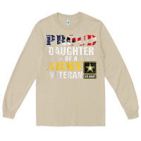 Mushroom proud daughter of a army veteran american flag military gift Long Sleeve Tee - longCreatives