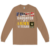 Toasted Coconut proud daughter of a army veteran american flag military gift Long Sleeve Tee - longCreatives