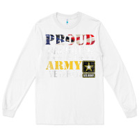 White proud daughter of a army veteran american flag military gift Long Sleeve Tee - longCreatives