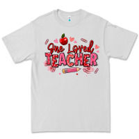 Dove Grey one loved teacher afro messy bun Premium Tee - texasbilliewilder