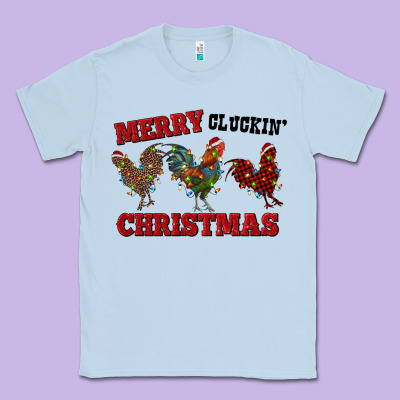 Merry Cluckin' Christmas Classic Tee Designed By Ranaportraitstore