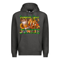 Charcoal Heather Pumpkin Spice Junkie Premium Hoodie - CowhideDigitalArt