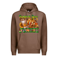 Chestnut Pumpkin Spice Junkie Premium Hoodie - CowhideDigitalArt