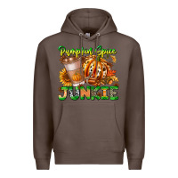 Coffee Pumpkin Spice Junkie Premium Hoodie - CowhideDigitalArt