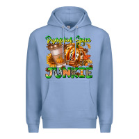 Colony Blue Pumpkin Spice Junkie Premium Hoodie - CowhideDigitalArt