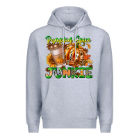 Heather Grey Pumpkin Spice Junkie Premium Hoodie - CowhideDigitalArt