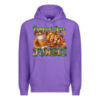 Purple Pumpkin Spice Junkie Premium Hoodie - CowhideDigitalArt
