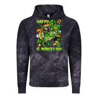 Cloud Black Happy St. Patrick's Day T-rex Vintage Hoodie - CowGirlArtShop