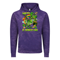 Cloud Purple Happy St. Patrick's Day T-rex Vintage Hoodie - CowGirlArtShop