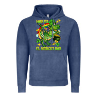 Vintage Denim Happy St. Patrick's Day T-rex Vintage Hoodie - CowGirlArtShop