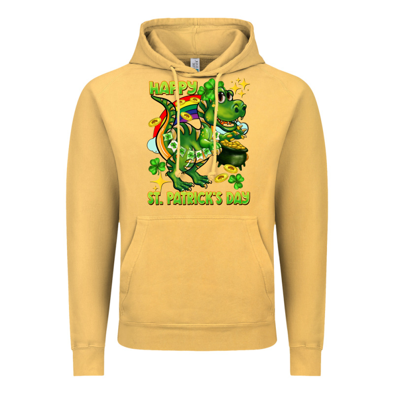 Happy St. Patrick's Day T-rex Vintage Hoodie by CowGirlArtShop | Teevron