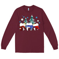 Burgundy dental christmas tree teeth and winter ado Long Sleeve Tee - OliviaCreatesArt
