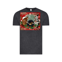 Vintage Black christmas heifer cow  gnomies Vintage Tee - CowGirlArtShop