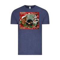 Vintage Denim christmas heifer cow  gnomies Vintage Tee - CowGirlArtShop