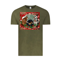 Vintage Olive christmas heifer cow  gnomies Vintage Tee - CowGirlArtShop